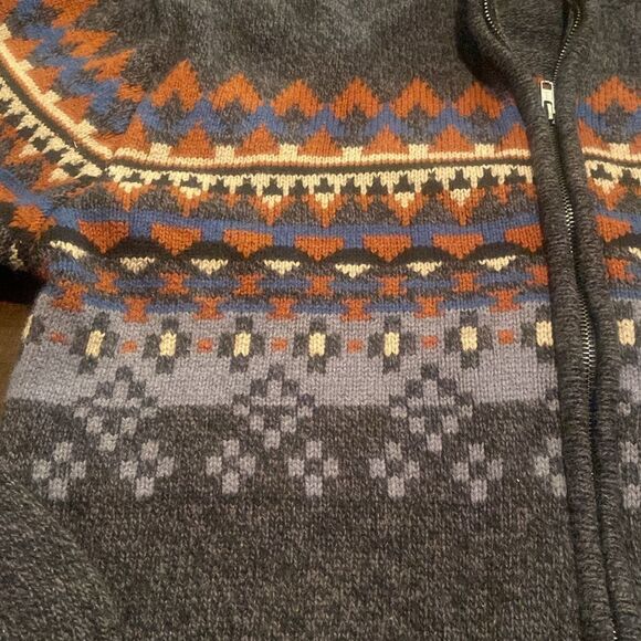 Men's Stetson Western Gray Patterned Sweater Zip up Cardigan XL - Picture 2 of 9